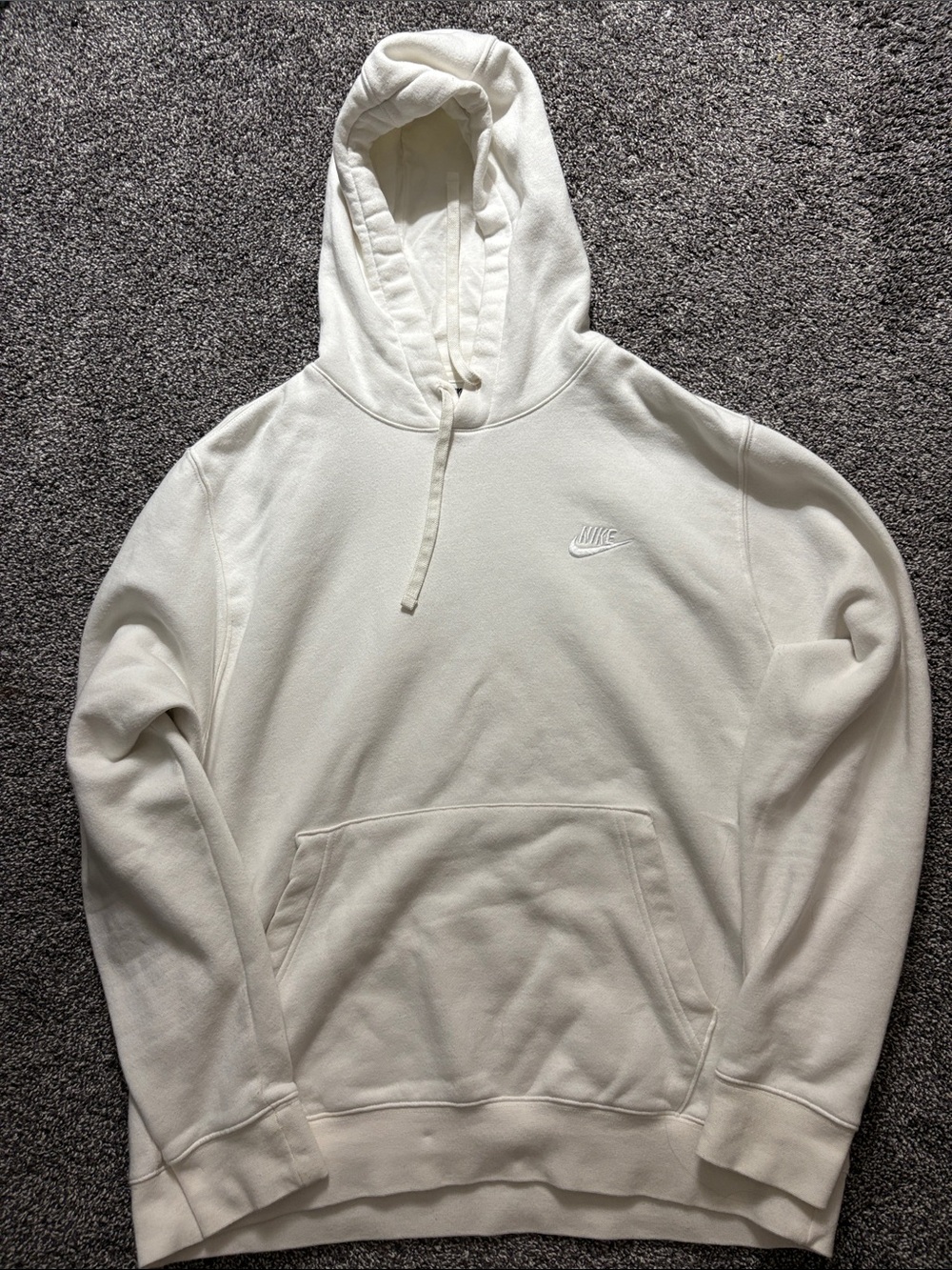 Nike White Embroidered Swoosh Hoodie